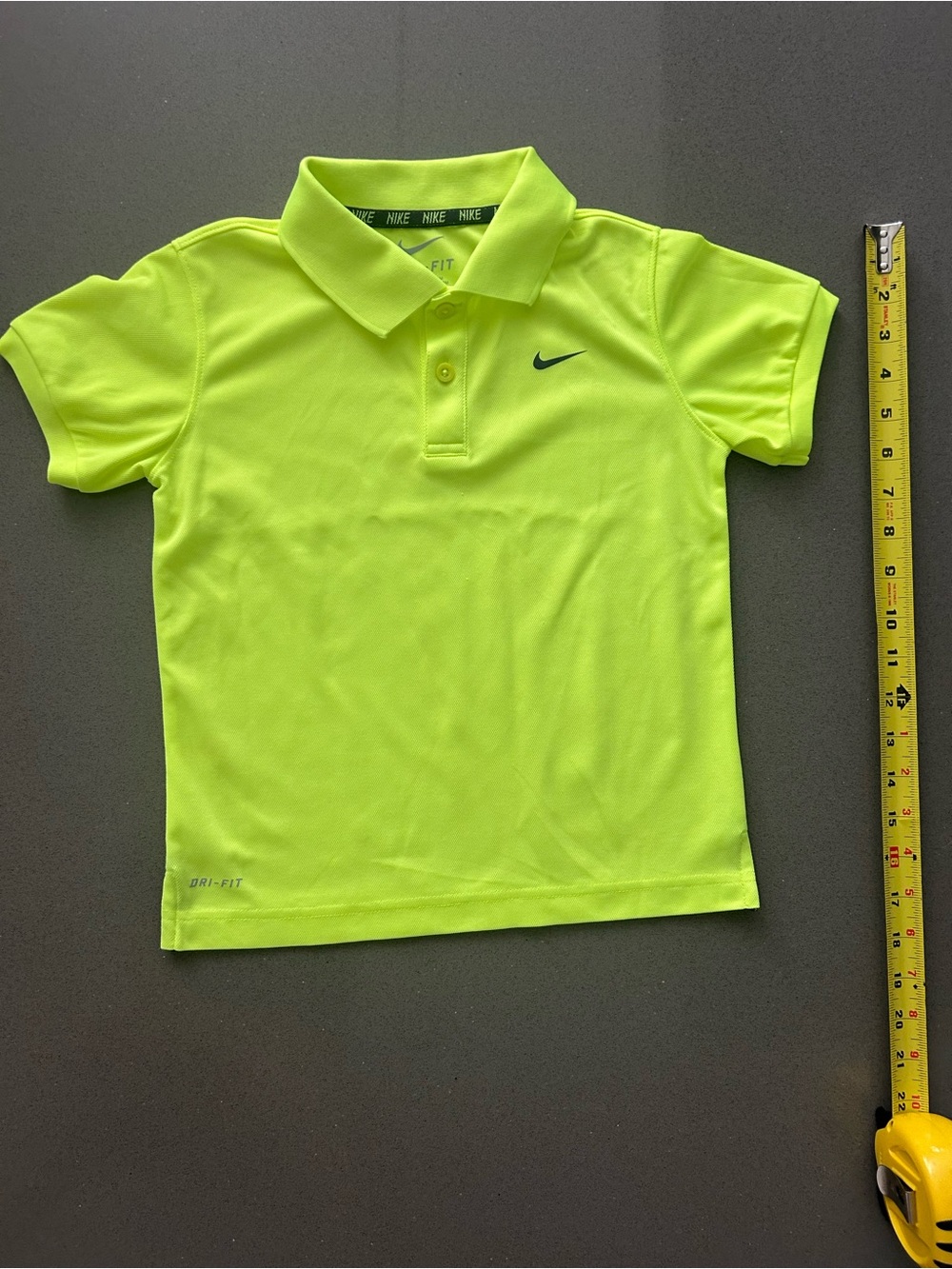 Nike Dri-Fit Boys Neon Yellow Polo Shirt size 5-6…